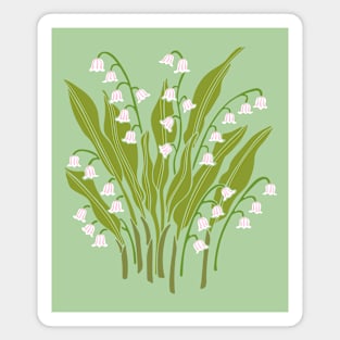 LILY OF THE VALLEY Floral Botanical in Spring Green - UnBlink Studio by Jackie Tahara Magnet